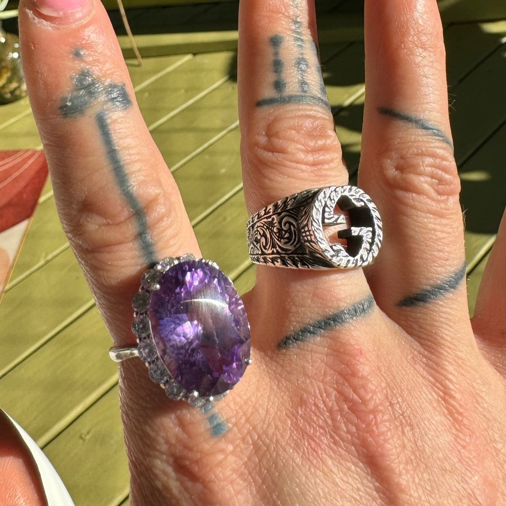 Gorgeous large purple gemstone ring NEW